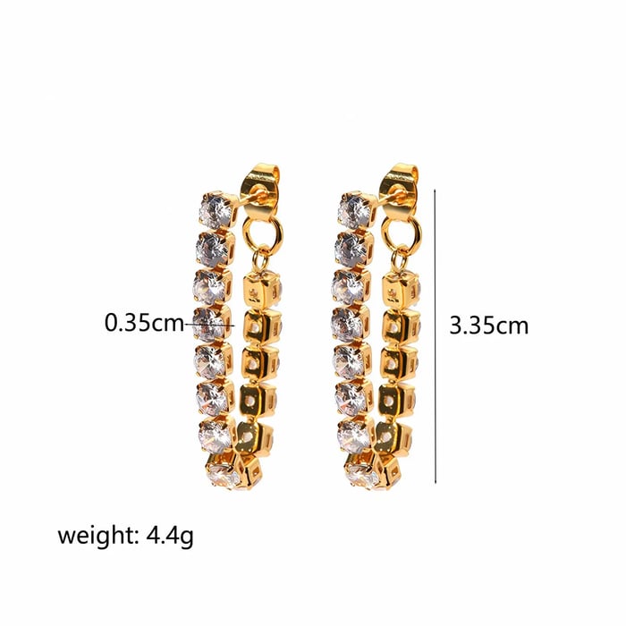 1 Paar exquisite und modische Quastenohrringe aus 18 Karat vergoldetem Edelstahl mit Diamanten und Perlen für Damen zum täglichen Tragen h5Bild2
